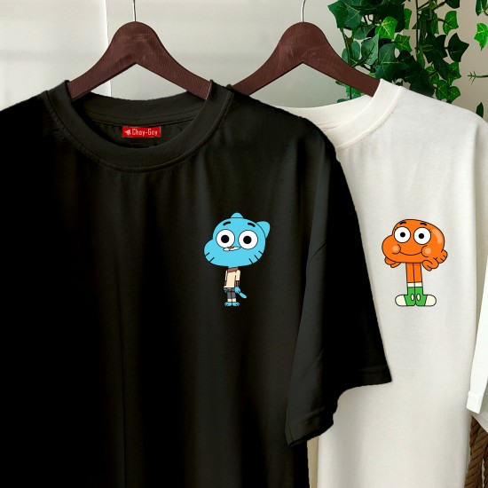 2 Adet Çizgifilm Tasarımlı Tshirt 2 Adet Çizgifilm Tasarımlı Tshirt