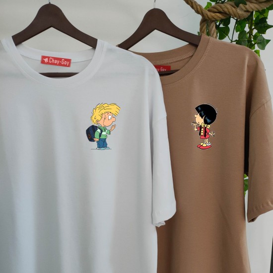2 Adet Çizgifilm Tasarımlı Tshirt - Oversize 2 Adet Çizgifilm Tasarımlı Tshirt - Oversize