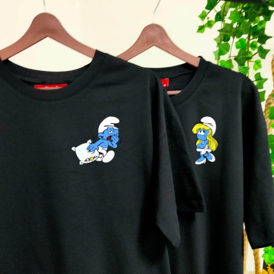 2 Adet Şirinler Tasarımlı Oversize Tshirt 2 Adet Şirinler Tasarımlı Oversize Tshirt