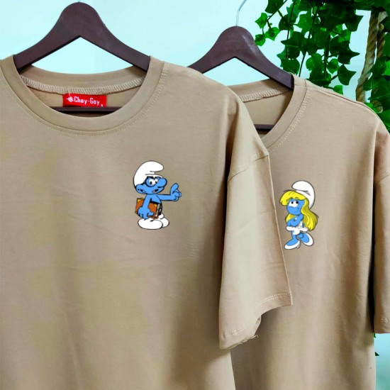 2 Adet Şirinler Tasarımlı Oversize Tshirt 2 Adet Şirinler Tasarımlı Oversize Tshirt