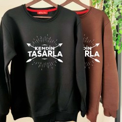 2 Adet Özel Tasarımlı İçi Polar 0 Yaka Sweatshirt 2 Adet Özel Tasarımlı İçi Polar 0 Yaka Sweatshirt