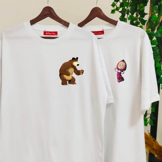 2 Adet Çizgifilm Tasarımlı Tshirt - Oversize 2 Adet Çizgifilm Tasarımlı Tshirt - Oversize