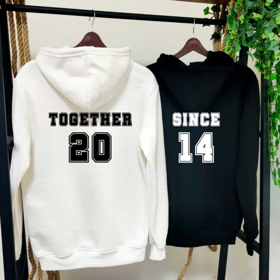 2 Adet TOGETHER-SINCE İçi Polar Kapşonlu Sweatshirt 2 Adet TOGETHER-SINCE İçi Polar Kapşonlu Sweatshirt