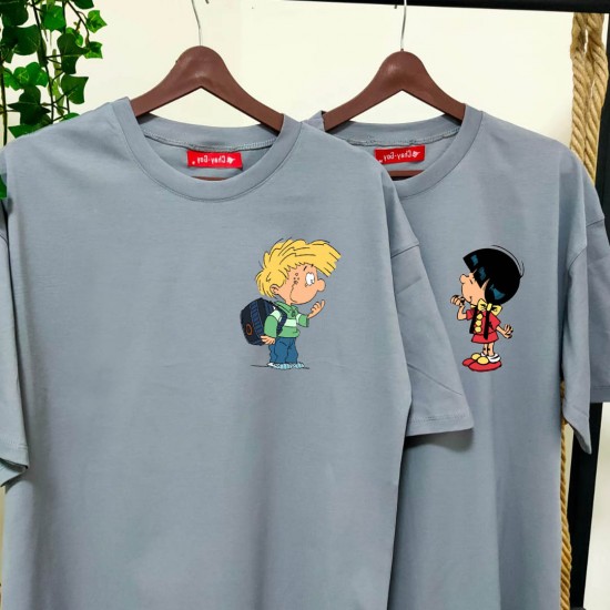 2 Adet Çizgifilm Tasarımlı Tshirt - Oversize 2 Adet Çizgifilm Tasarımlı Tshirt - Oversize