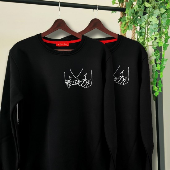 2 Adet Promise Tasarımlı İçi Polar 0 Yaka  Sweatshirt 