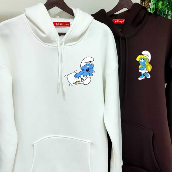 2 Adet ŞİRİNLER İçi Polar Kapşonlu Sweatshirt - Oversize 2 Adet ŞİRİNLER İçi Polar Kapşonlu Sweatshirt - Oversize