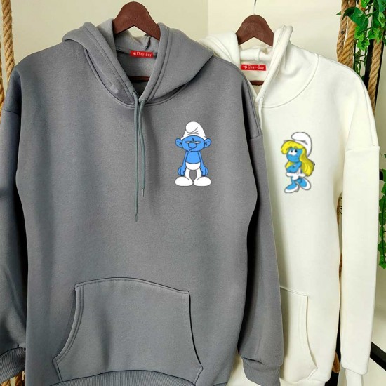 2 Adet ŞİRİNLER İçi Polar Kapşonlu Sweatshirt - Oversize 2 Adet ŞİRİNLER İçi Polar Kapşonlu Sweatshirt - Oversize