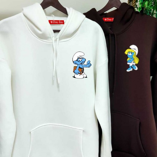 2 Adet ŞİRİNLER İçi Polar Kapşonlu Sweatshirt - Oversize 2 Adet ŞİRİNLER İçi Polar Kapşonlu Sweatshirt - Oversize