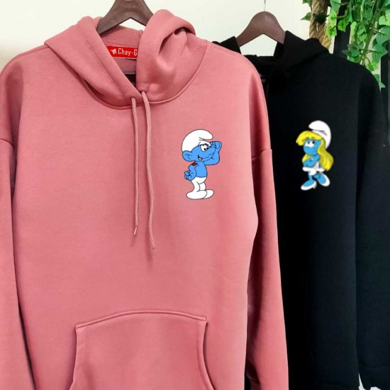 2 Adet ŞİRİNLER İçi Polar Kapşonlu Sweatshirt - Oversize 2 Adet ŞİRİNLER İçi Polar Kapşonlu Sweatshirt - Oversize