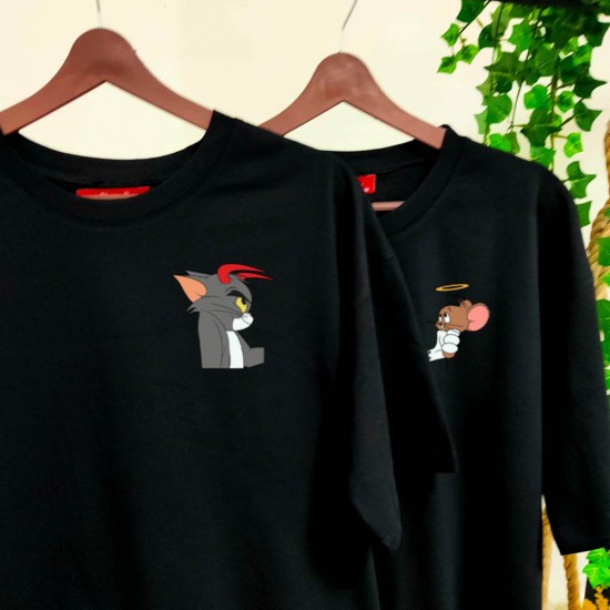 2 Adet Çizgifilm Tasarımlı Tshirt - Oversize 2 Adet Çizgifilm Tasarımlı Tshirt - Oversize