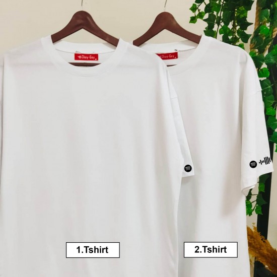 2 Adet Spotify Kodlu Kol Baskılı Oversize Tshirt 2 Adet Spotify Kodlu Kol Baskılı Oversize Tshirt