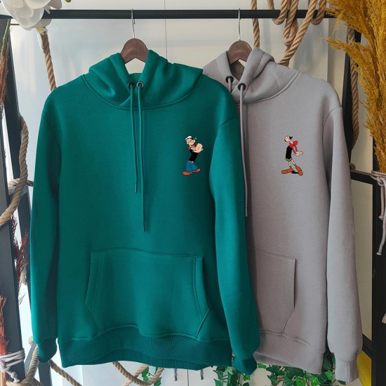 2 Adet Çizgifilm Tasarımlı Kapşonlu Sweatshirt Hoodie 2 Adet Çizgifilm Tasarımlı Kapşonlu Sweatshirt Hoodie