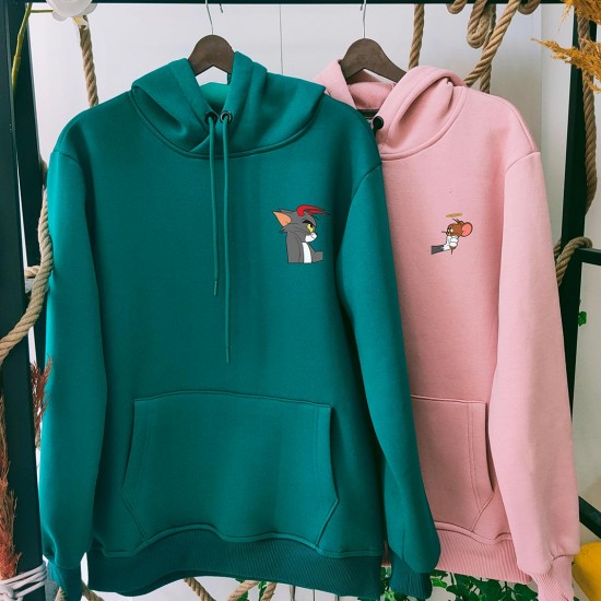 2 Adet Çizgifilm Tasarımlı Kapşonlu Sweatshirt Hoodie 2 Adet Çizgifilm Tasarımlı Kapşonlu Sweatshirt Hoodie