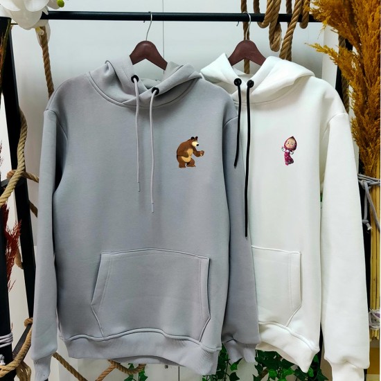 2 Adet Çizgifilm Tasarımlı Kapşonlu Sweatshirt Hoodie 2 Adet Çizgifilm Tasarımlı Kapşonlu Sweatshirt Hoodie