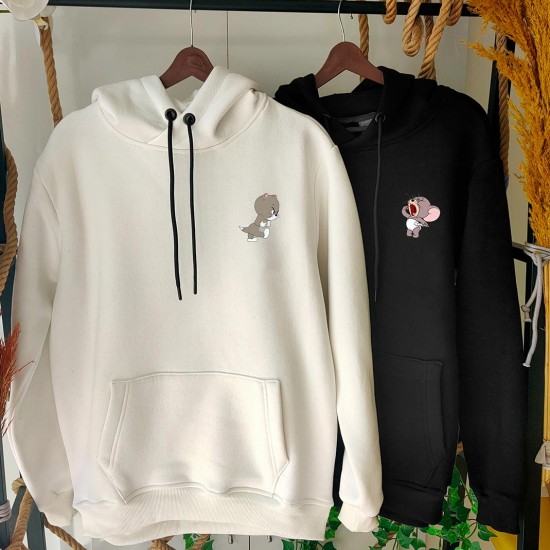 2 Adet Çizgifilm Tasarımlı Kapşonlu Sweatshirt Hoodie 2 Adet Çizgifilm Tasarımlı Kapşonlu Sweatshirt Hoodie
