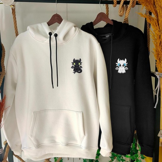2 Adet Çizgifilm Tasarımlı Kapşonlu Sweatshirt Hoodie 2 Adet Çizgifilm Tasarımlı Kapşonlu Sweatshirt Hoodie
