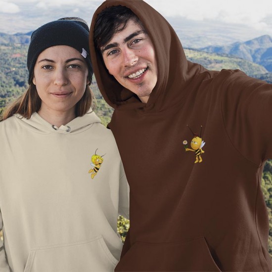 2 Adet Çizgifilm Tasarımlı  Kapşonlu Sweatshirt Hoodie